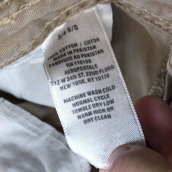 Vintage Aeropostale Womens Pants Size 3/4 Short Khaki Bootcut Casual Classic Tan - Picture 10 of 14